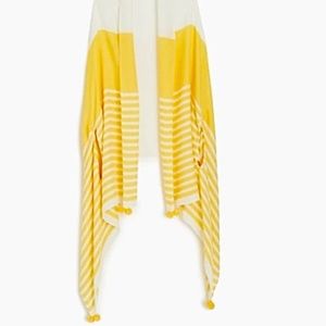 J.Crew Stripe Yellow Ivory Cape-Scarf
